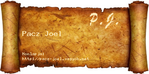 Pacz Joel névjegykártya